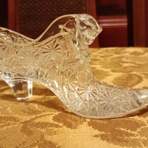 Elegant Clear Fenton Glass Slipper